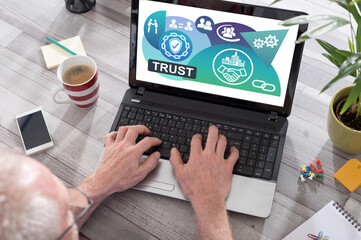 Trust concept on a laptop screen