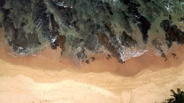 Ascending View of Landscape Beach Waves of Mooloolaba Beach, Sunshine Coast in Australia.