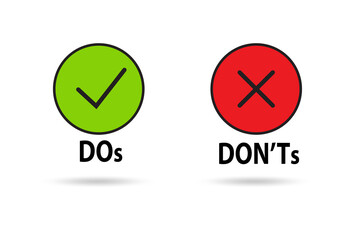 Concept of choosing between dos and donts