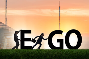 Concept of ego with businessman