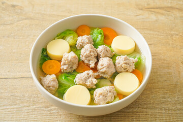 Clear Soup with Tofu and Minced Pork