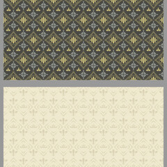 Vintage background patterns with floral elements. Set. Wallpaper. Seamless pattern, texture. Vector image