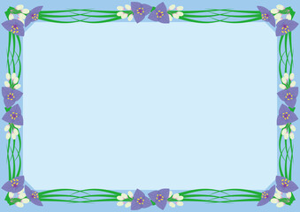 Tradescantia reflexa flower and buds Border Frame Background