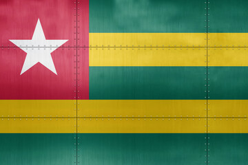 3D Flag of Togo on metal