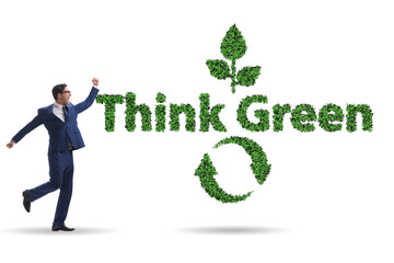 Businessman in think green concept