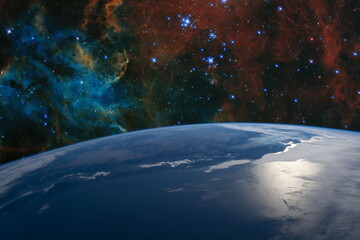 planets, stars and galaxies in outer space showing the beauty of space exploration. Elements...