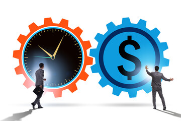 Time is money concept with businessman