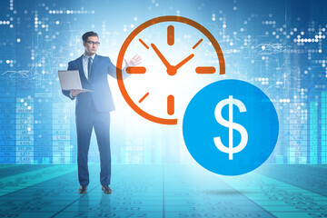 Time is money concept with businessman