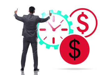 Time is money concept with businessman