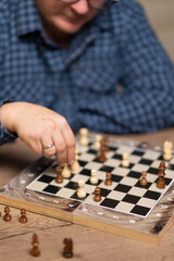 Fototapeta premium A man playing chess