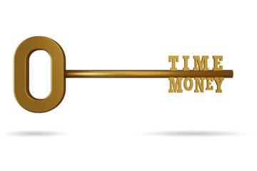 Time is money concept with large key