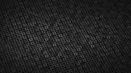 Grid of black tubes abstract 3D render
