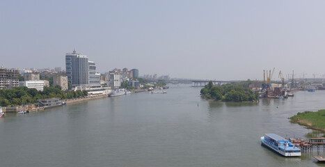 Naklejka premium The city of Rostov-on-Don on a hot July afternoon