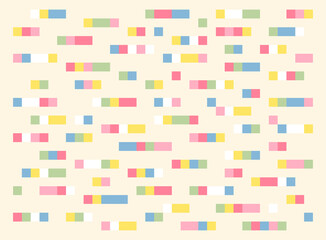 Small squares are connected to each other to form a color bar. Simple pattern design template.