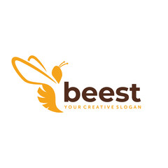 Bee Farm Logo. Bee Honey Logo Design vector