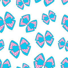 Seamless pattern colorful bows vector illustration