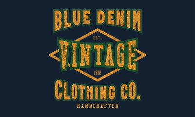 Blue Denim Vintage Denim tee print shirt college tee-1