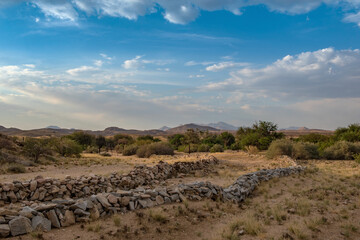 Landscape of the dry savannah in the northwest of Windhoek, Namibia