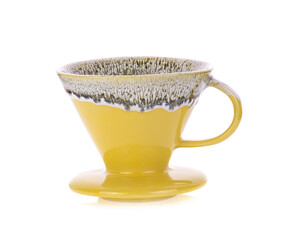 ceramic coffee filter mug isolated on white