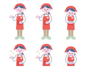 スーパーの店員さんポーズセット