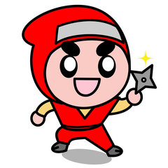 忍者　手裏剣　キャラクター　かわいい　イラスト素材
