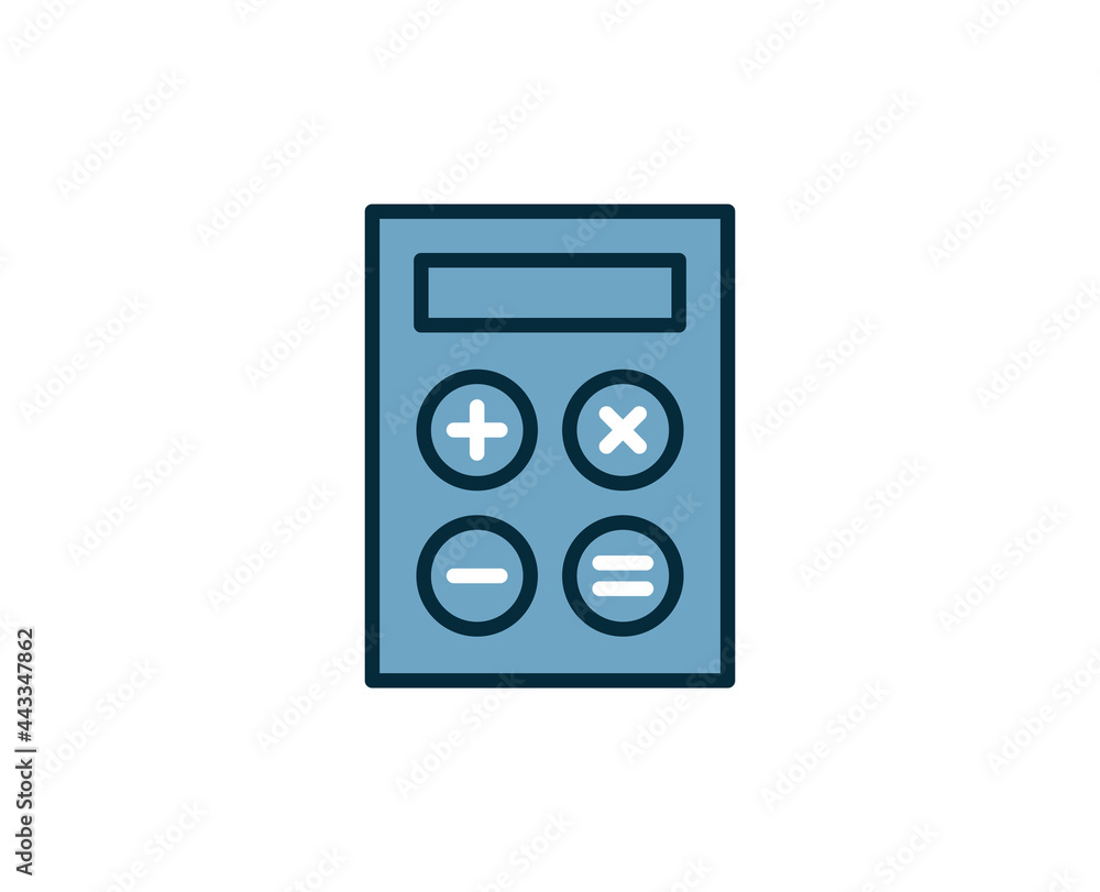 Poster calculator line icon. high quality outline symbol for web design or mobile app. thin line sign for d