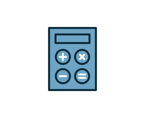 Calculator line icon. High quality outline symbol for web design or mobile app. Thin line sign for design logo. Color outline pictogram on white background