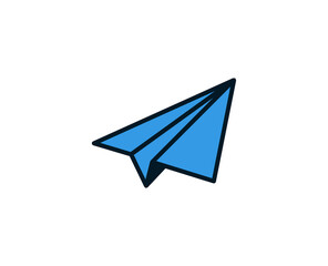 Paper airplane line icon. Vector symbol in trendy flat style on white background. Commerce sing for design.