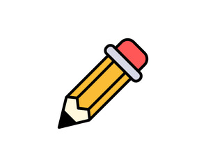 Pencil line icon. High quality outline symbol for web design or mobile app. Thin line sign for design logo. Color outline pictogram on white background