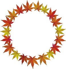 楓の葉の円形フレーム