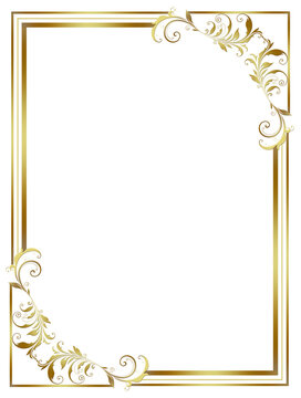 Border frame with royalty ornaments on white background.