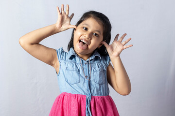 Facial expression of an Indian girl child