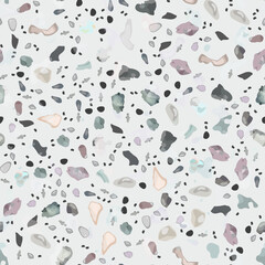 Terrazzo Texture Vector. Flooring Seamless Pattern
