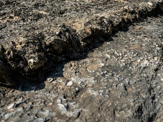 rocky soil texture of different heights