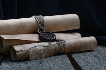 Medieval old scrolls.