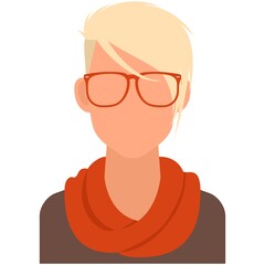 Hipster young woman avatar icon vector isolated