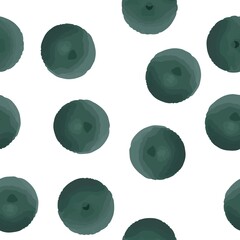 Seamless Vector pattern with Very dark desaturated cyan polka dots
