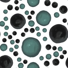 Wondrous Abstract pattern with black and green polka dots
