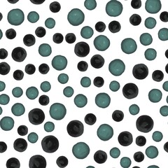 Wondrous pattern with black and green polka dots