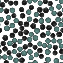 Wondrous pattern with polka dots is black and green colors
