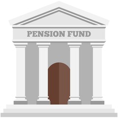 Pension fund vector building money finance saving