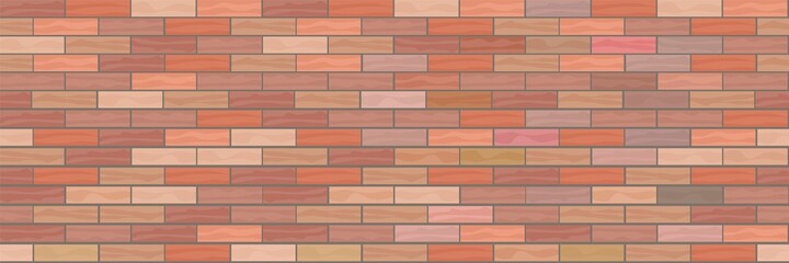 Red brick wall. Seamless pattern illustration. Flat style. Background image vector