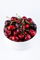 Cherry isolated. Cherry on white,red,black. Cherries. With clipping path.mixed fruit