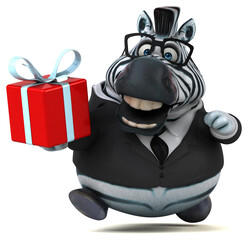 Naklejka premium Fun zebra - 3D Illustration