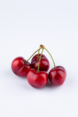Cherry isolated. Cherry on white,red,black. Cherries. With clipping path.mixed fruit