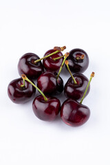 Cherry isolated. Cherry on white,red,black. Cherries. With clipping path.mixed fruit