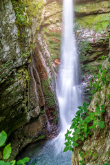 Beautiful waterfall surrounded by rocks