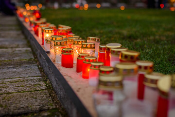 candles in a cemetery