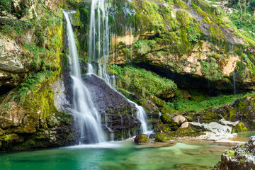 Beautiful waterfall in Slovenia