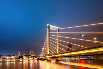Fototapeta premium Ningbo city center architectural landscape night view